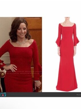 Roland Mouret Coleman Gown Persian Red Stretch Maxi Dress US 4 Formal NWT ⚪️